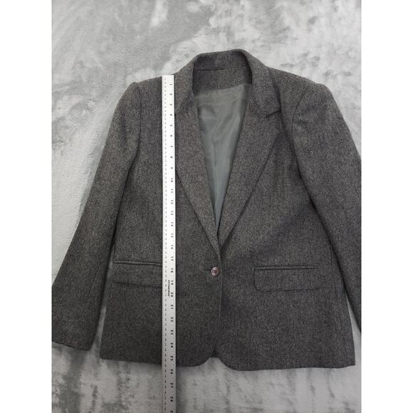 Vintage Boston Traveler Wool Single Button Blazer Size 9-10 Gray Preppy Office - Picture 6 of 8